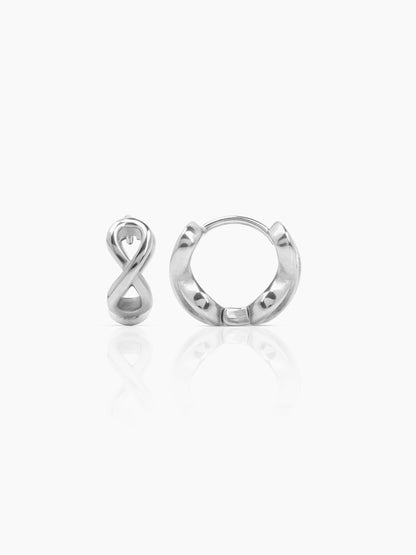 Axel Infinity Silver Men's Hoop Earrings Silver