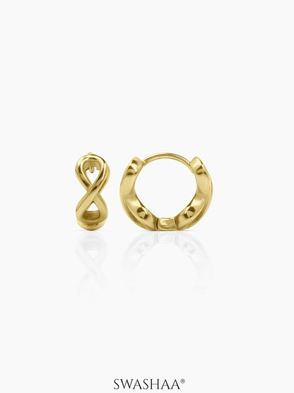 Axel Infinity Men's Hoop Earrings 18K Gold Plated