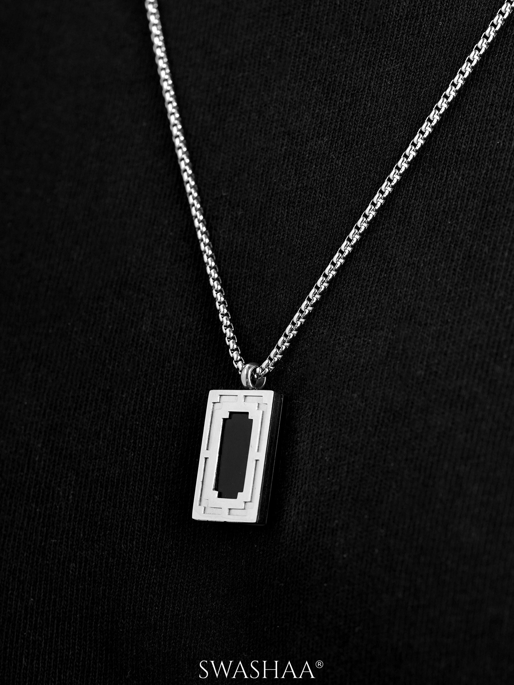 Azren Geometric Frame Men's Chain Pendant