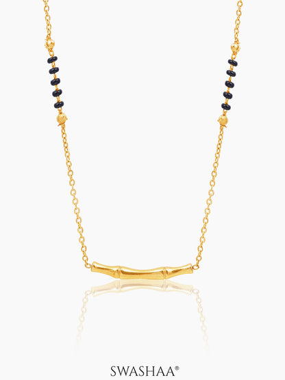 Baansi Bamboo Bar 18K Gold Plated Mangalsutra Gold