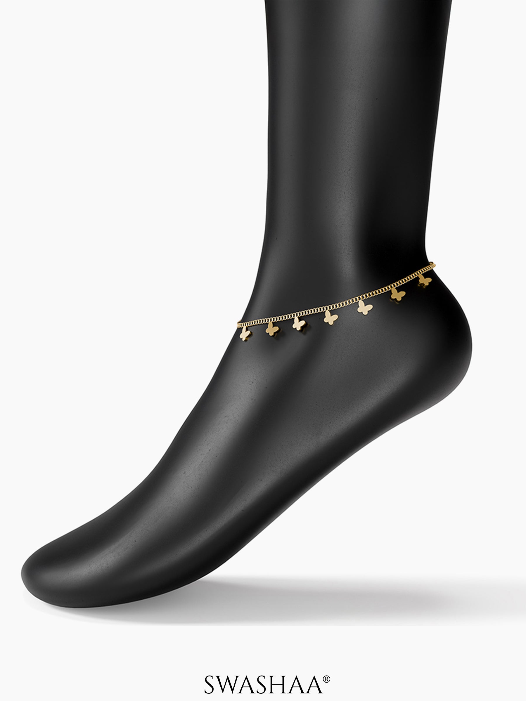 Bambi Butterfly 18K Gold Plated Women's Anklet