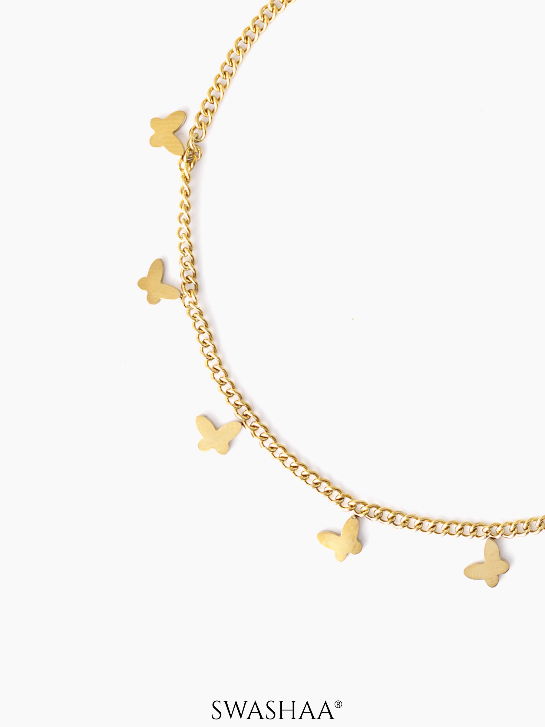 Bambi Butterfly 18K Gold Plated Women's Anklet