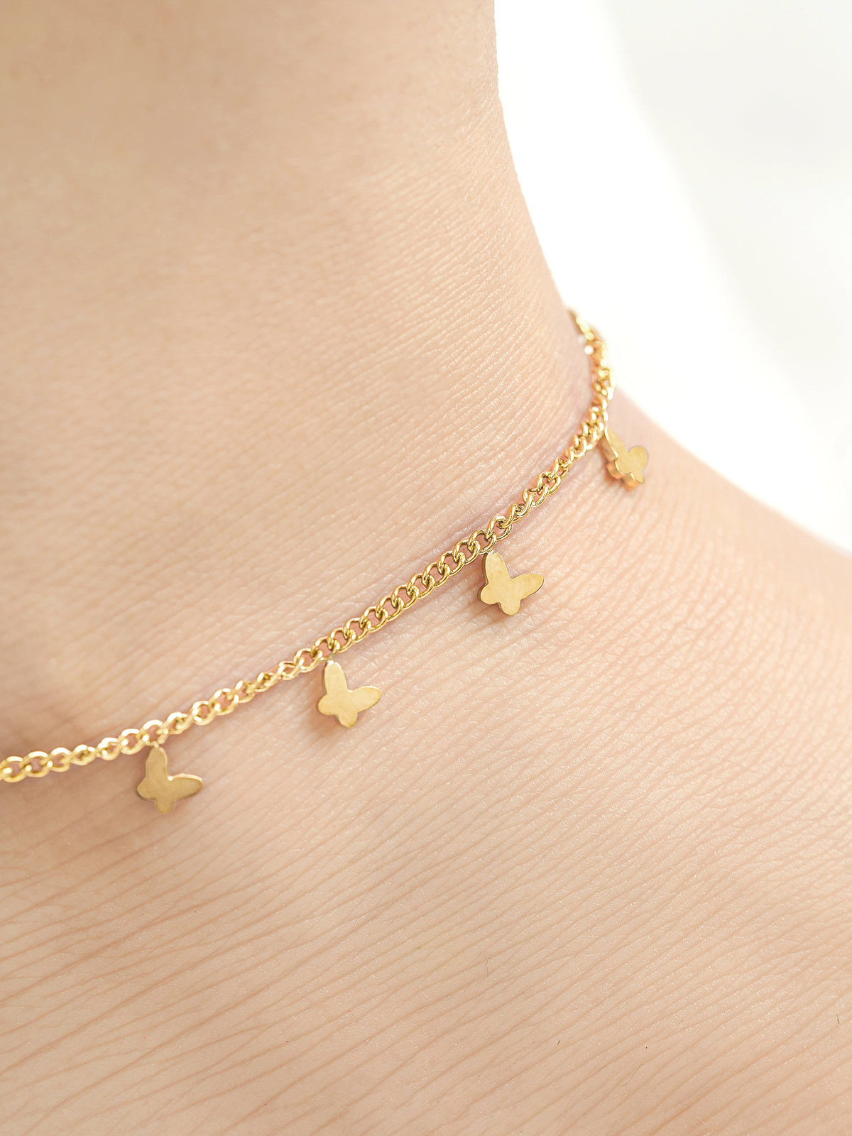 Bambi Butterfly 18K Gold Plated Women's Anklet