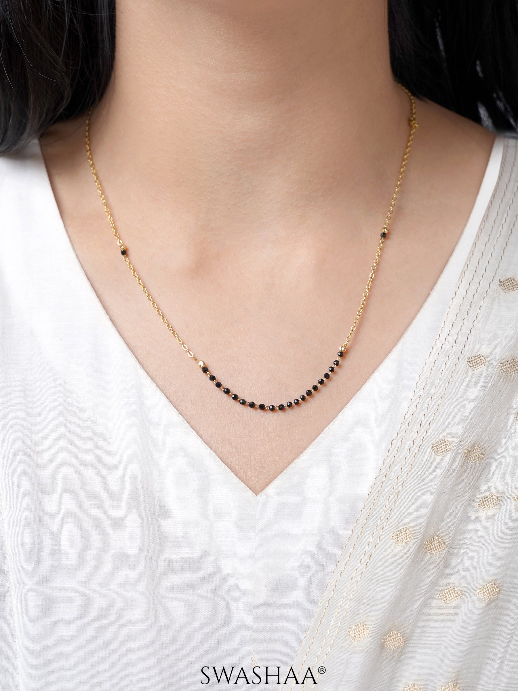 Banari 18K Gold Plated Mangalsutra Jewelry Set Of 2 - Necklace & Earrings
