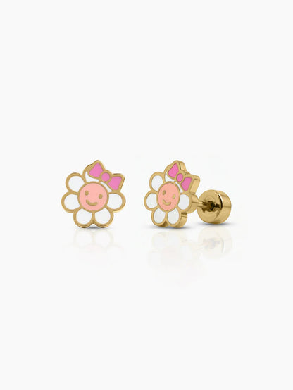 Bebo Flower Bow 18K Gold Plated Kid’s Stud Earrings Gold