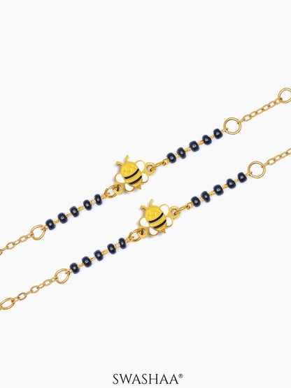 Bee Butterfly Bliss 18K Gold Plated Kid's Nazariya Bracelet