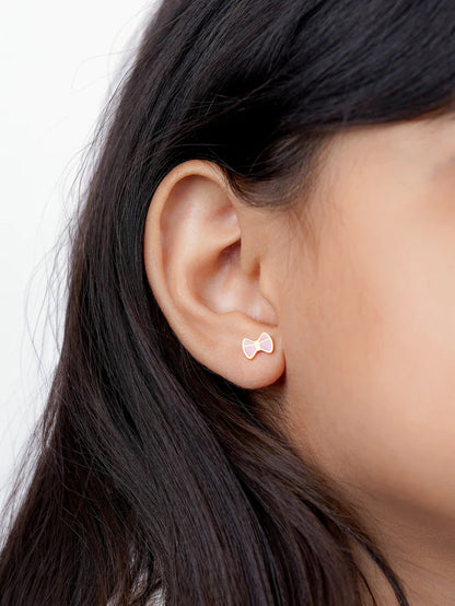 Belle Bow Charm 18K Gold Plated Kid's Earrings