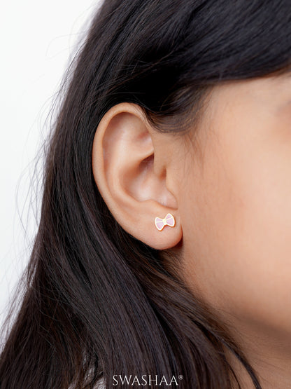 Belle Bow Charm 18K Gold Plated Kid's Earrings