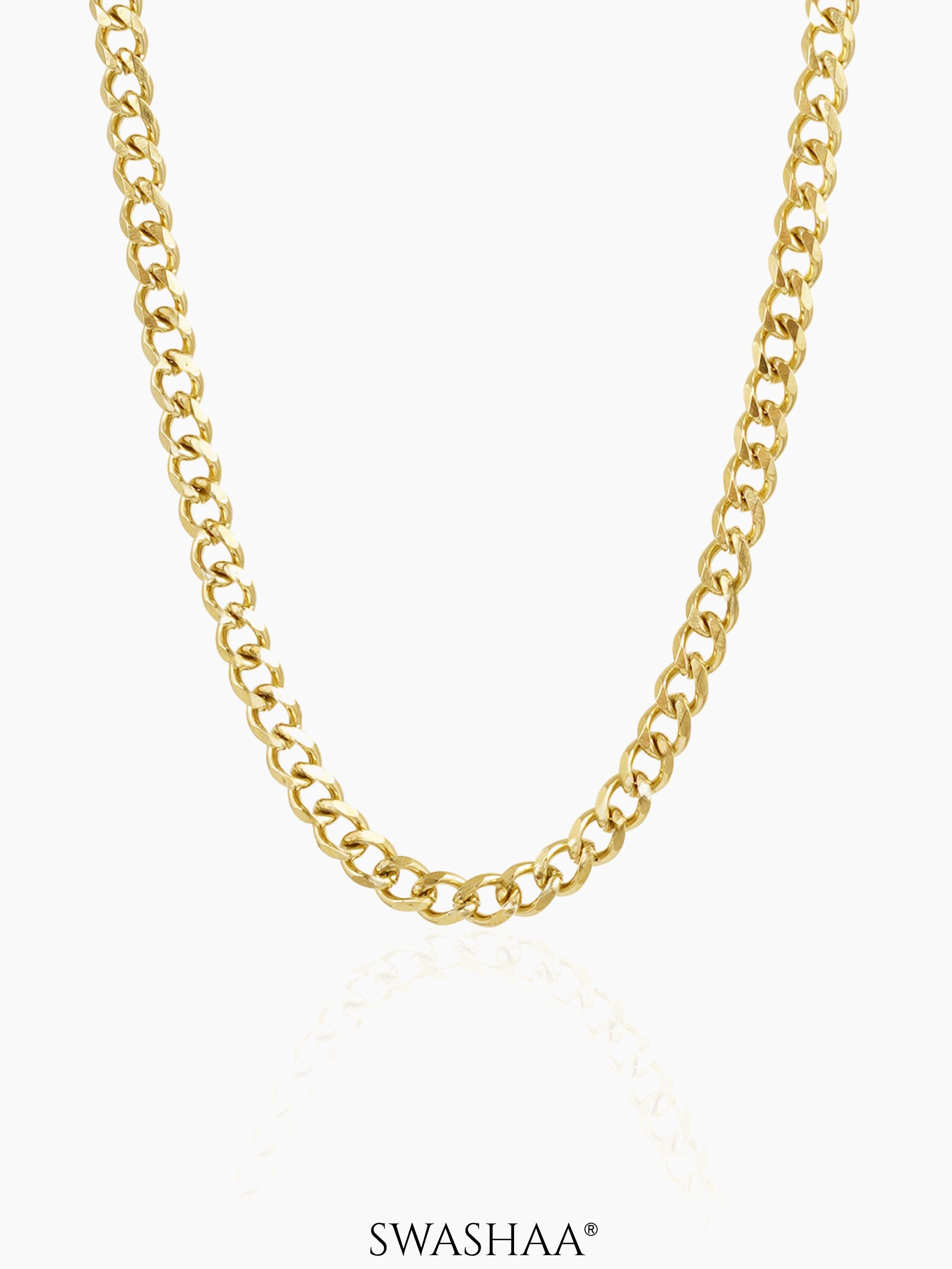 Cuban 6 MM Men's Chain 18K Gold Plated 21.5"
