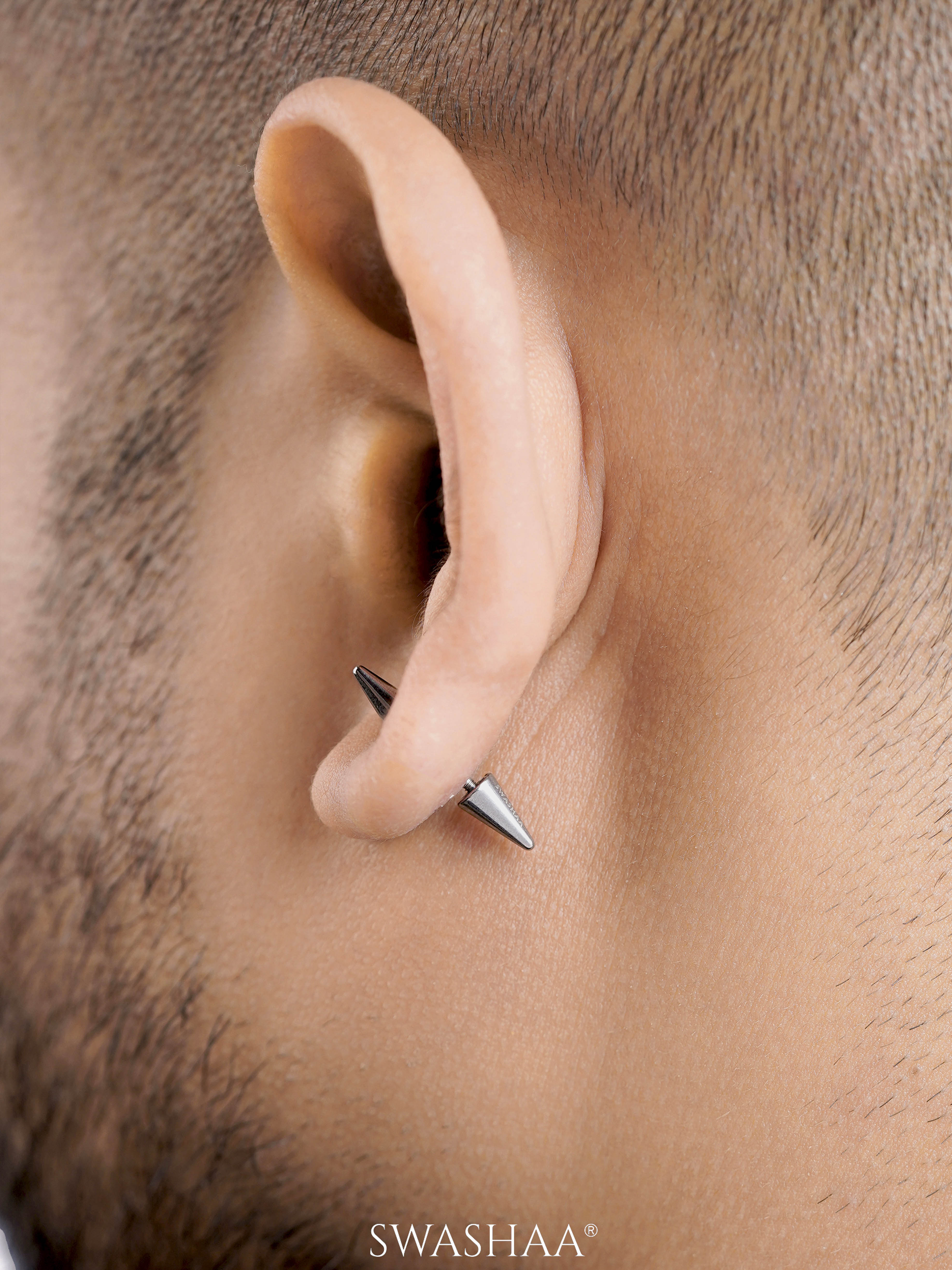 Blaze Dual Spike Men's Stud Earrings