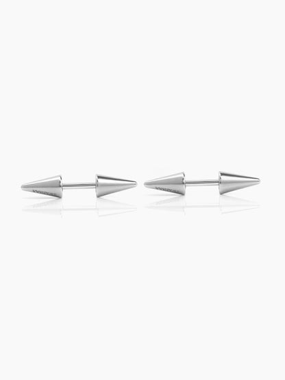 Blaze Dual Spike Silver Men's Stud Earrings