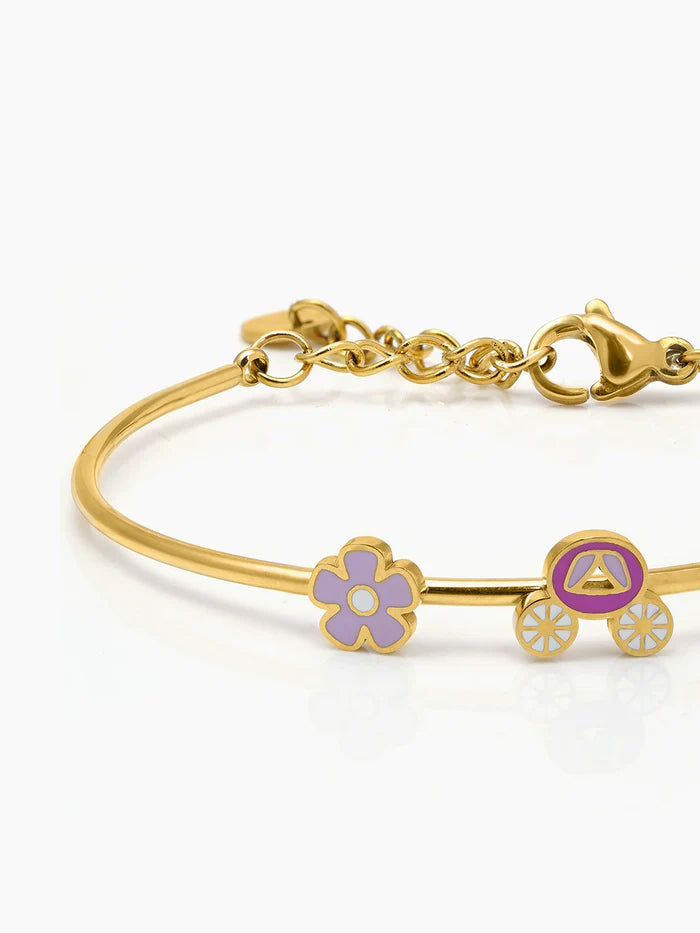 Blossom Carriage 18K Gold Plated Kid's Kada Bracelet