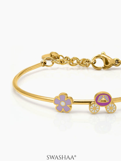 Blossom Carriage 18K Gold Plated Kid's Kada Bracelet