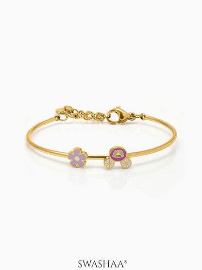 Blossom Carriage 18K Gold Plated Kid's Kada Bracelet Gold