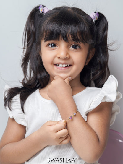 Blossom Carriage 18K Gold Plated Kid's Kada Bracelet