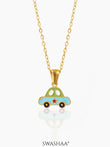 Blue Car 18K Gold Plated Kid's Pendant Necklace Gold