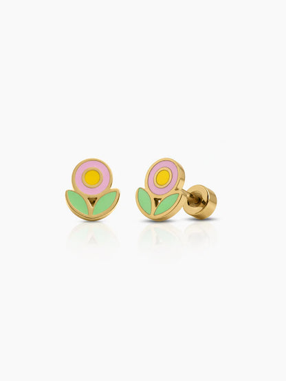 Bobo Petal 18K Gold Plated Kid’s Stud Earrings