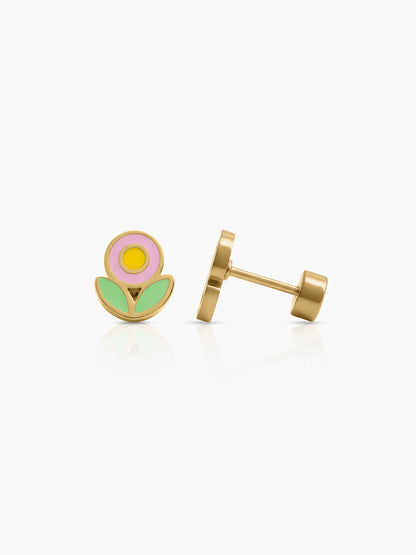 Bobo Petal 18K Gold Plated Kid’s Stud Earrings Gold
