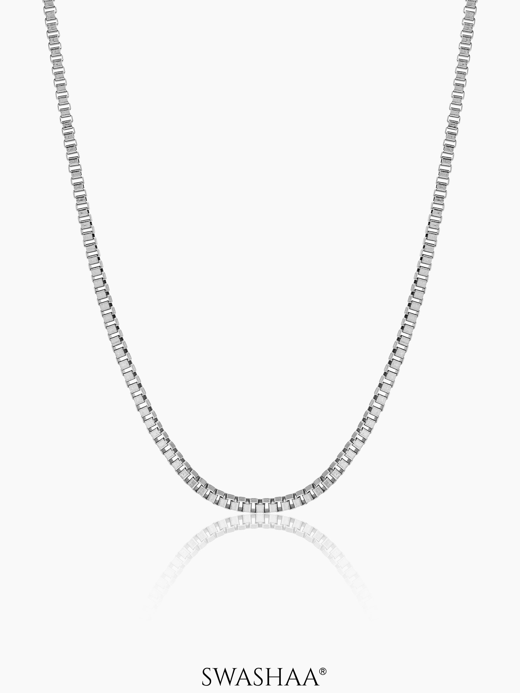 Box 1MM Women's Chain Silver