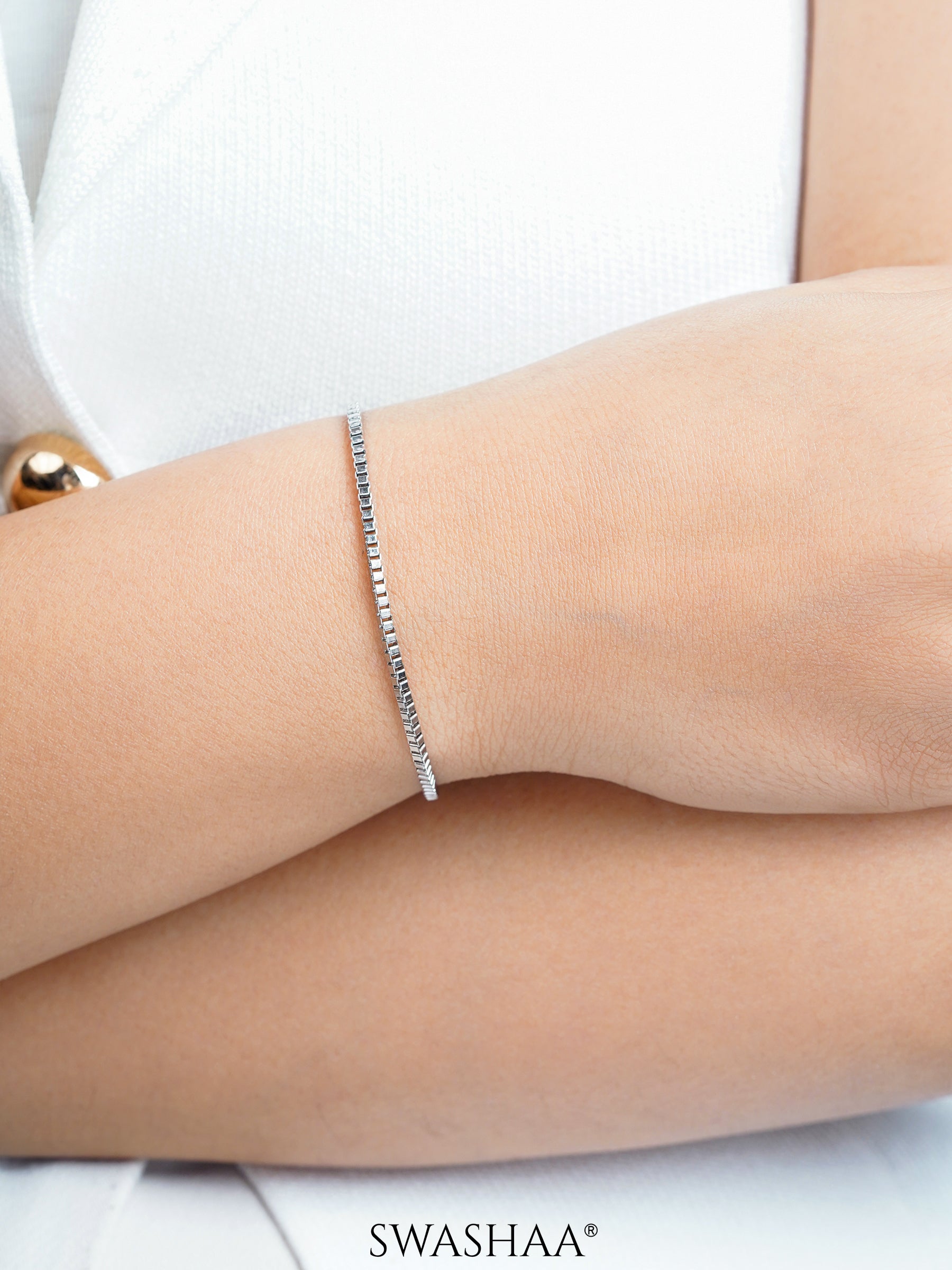Box Chain 2MM Women's Bracelet