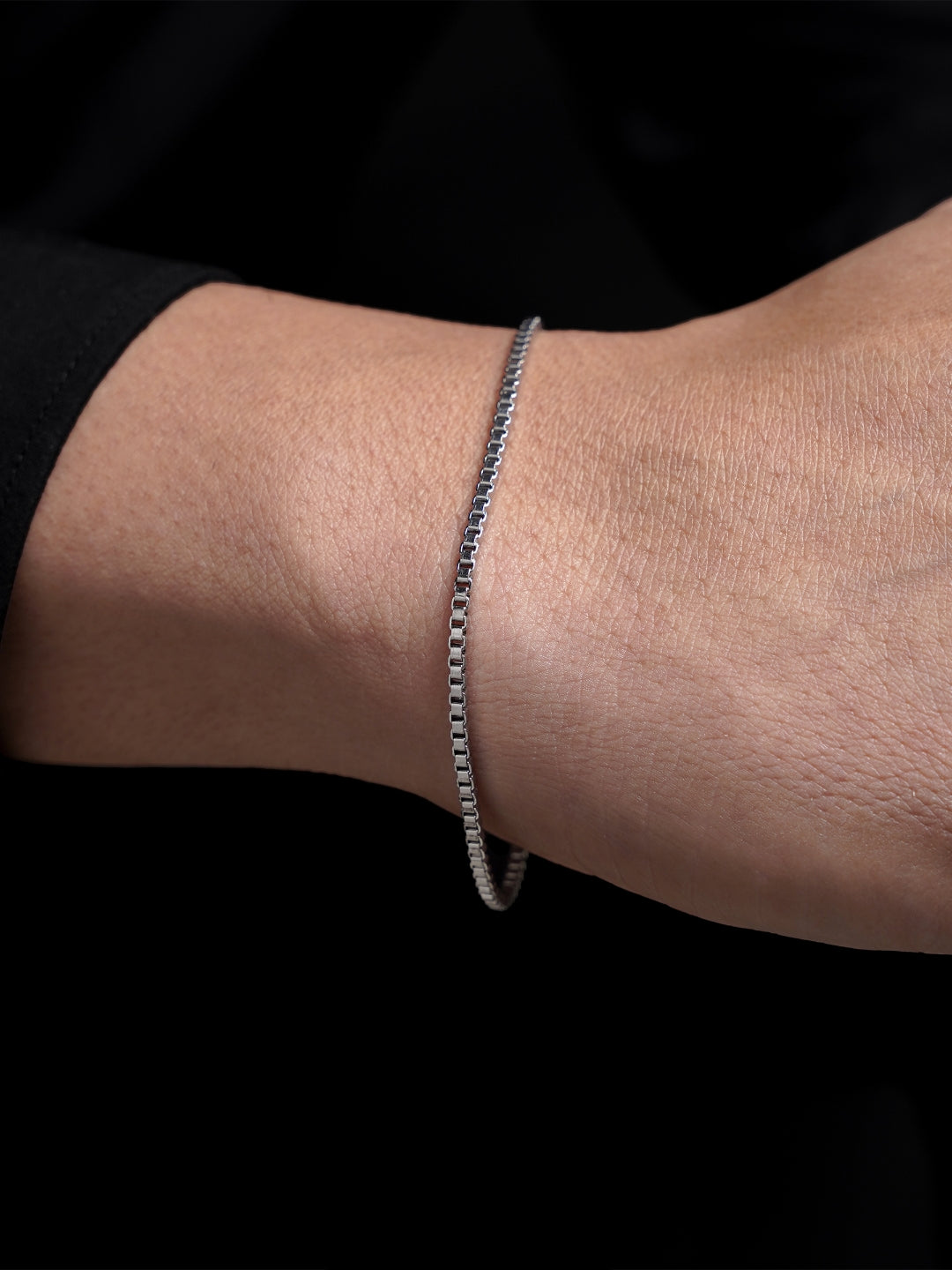 Box Chain 2 MM Silver Men's Bracelet