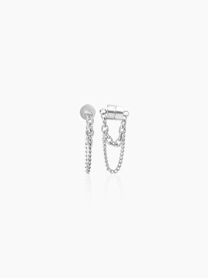 Brain Silver Men's Earrings Silver