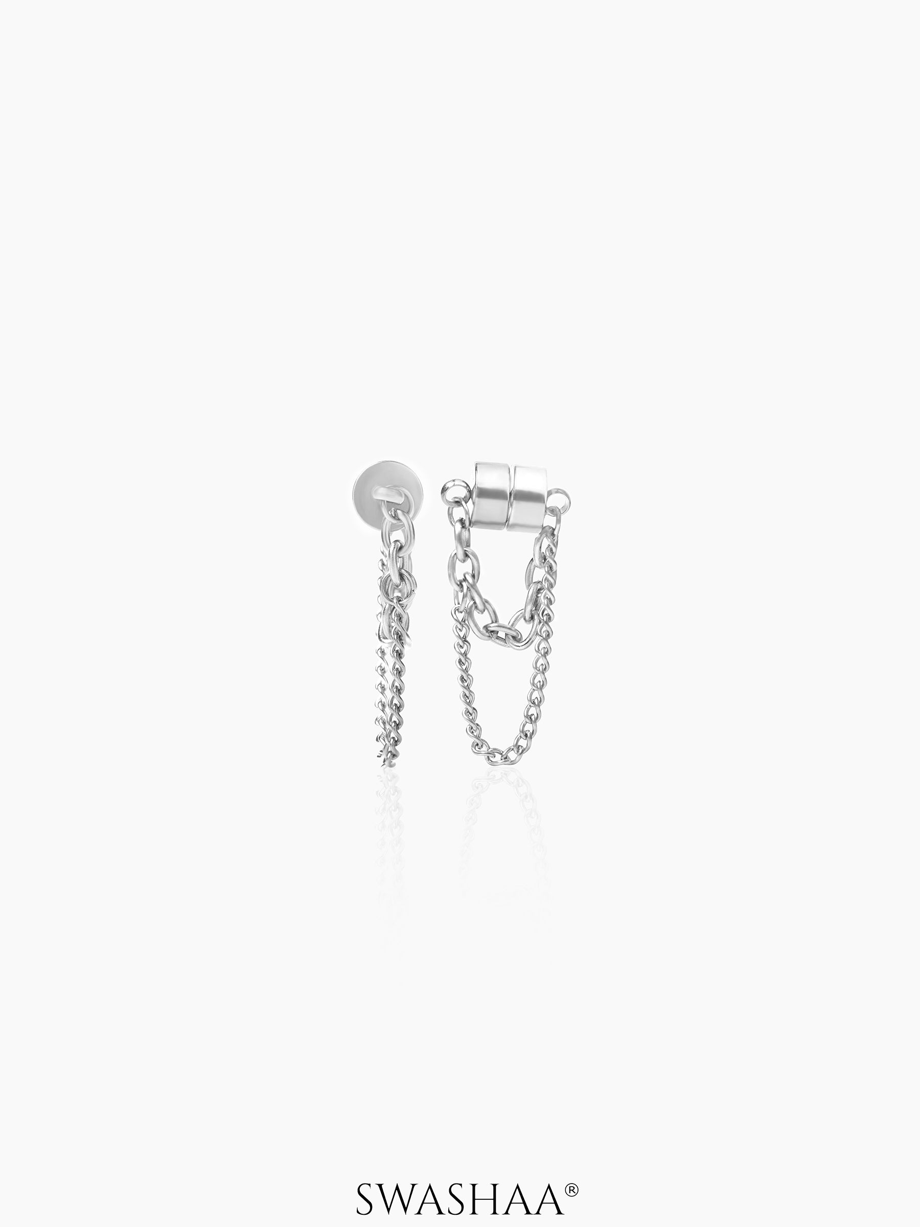 Brain Men's Earrings Silver