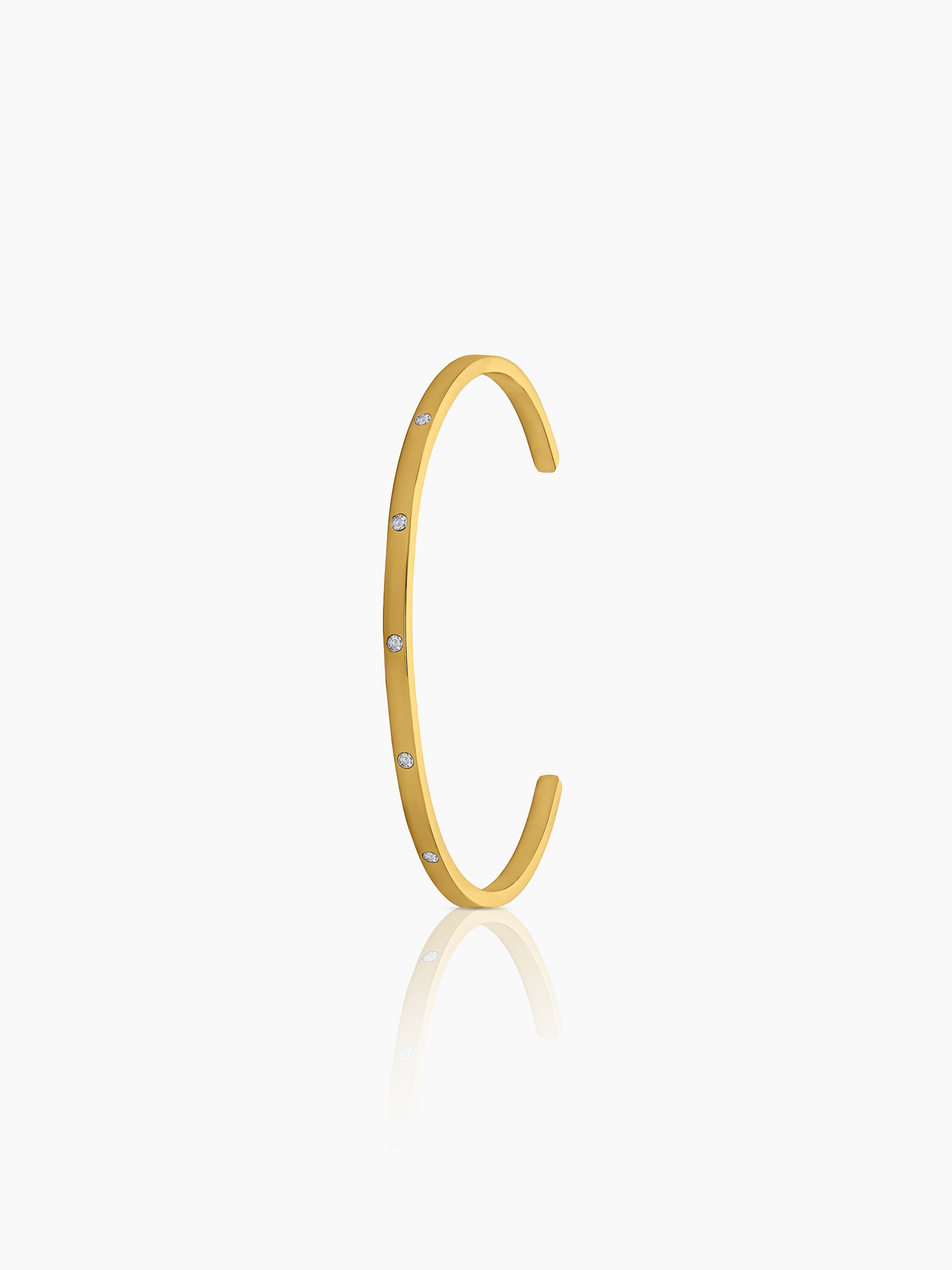 Bree Diamond 18K Gold Plated Cuff Bracelet Gold