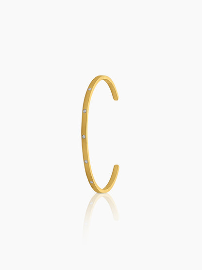 Bree Diamond 18K Gold Plated Cuff Bracelet Gold