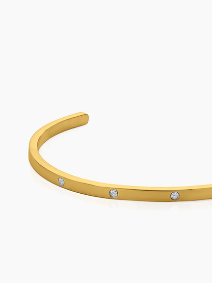 Bree Diamond 18K Gold Plated Cuff Bracelet