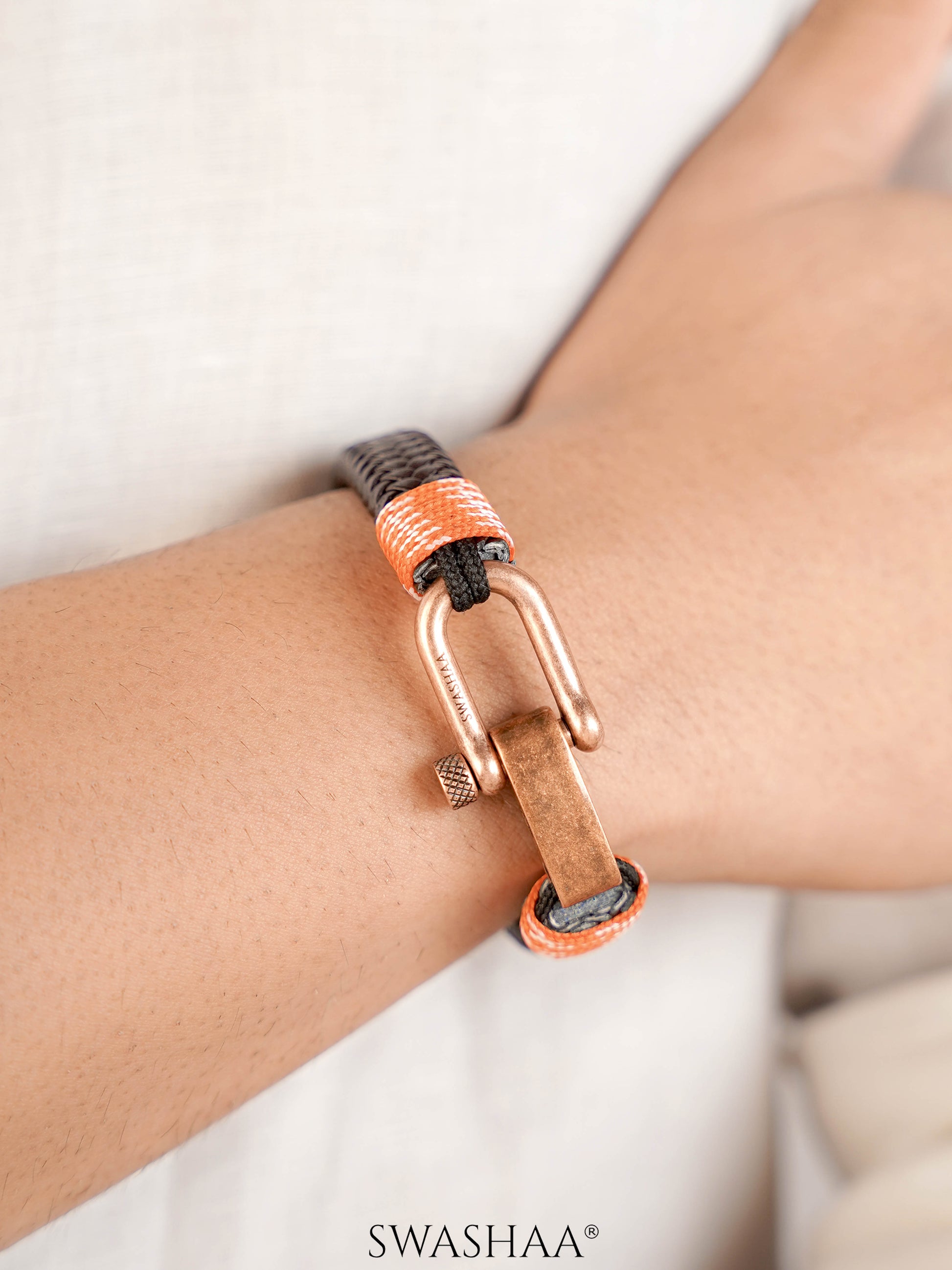 Brown Trail Men's Leather Bracelet