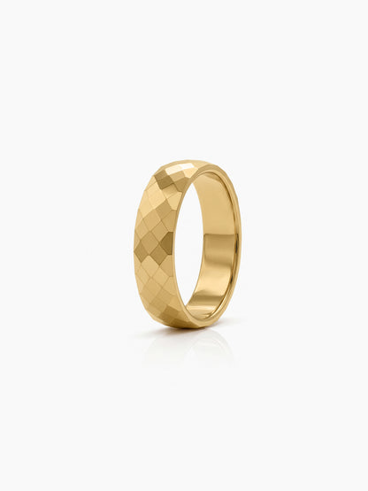 Bruno Textured 18K Gold Plated Band Men’s Ring Gold 10