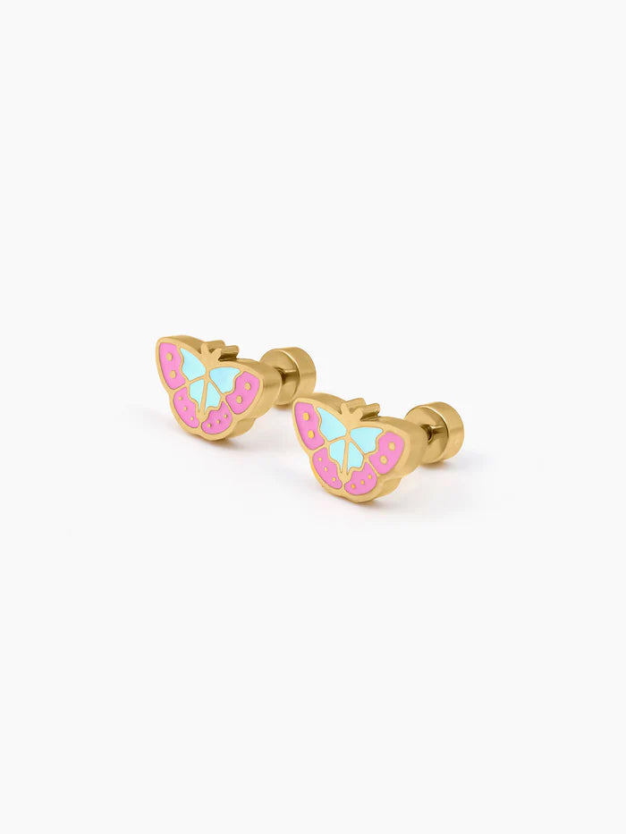 Bubbly Butterfly 18K Gold Plated Kid's Earrings
