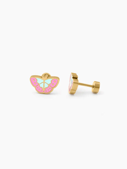 Bubbly Butterfly 18K Gold Plated Kid's Earrings Gold
