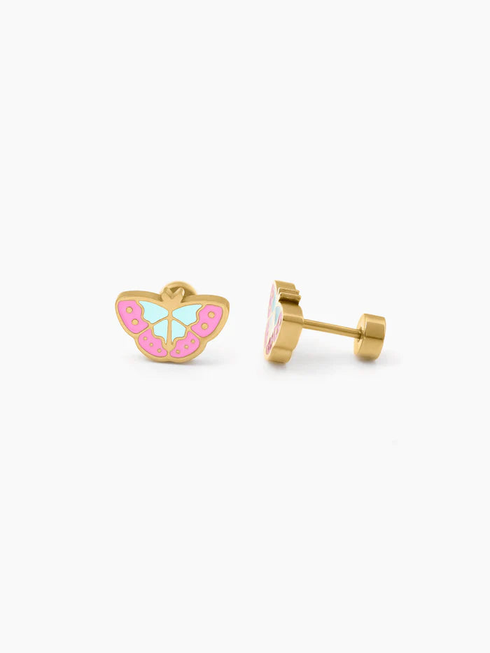 Bubbly Butterfly 18K Gold Plated Kid's Earrings Gold
