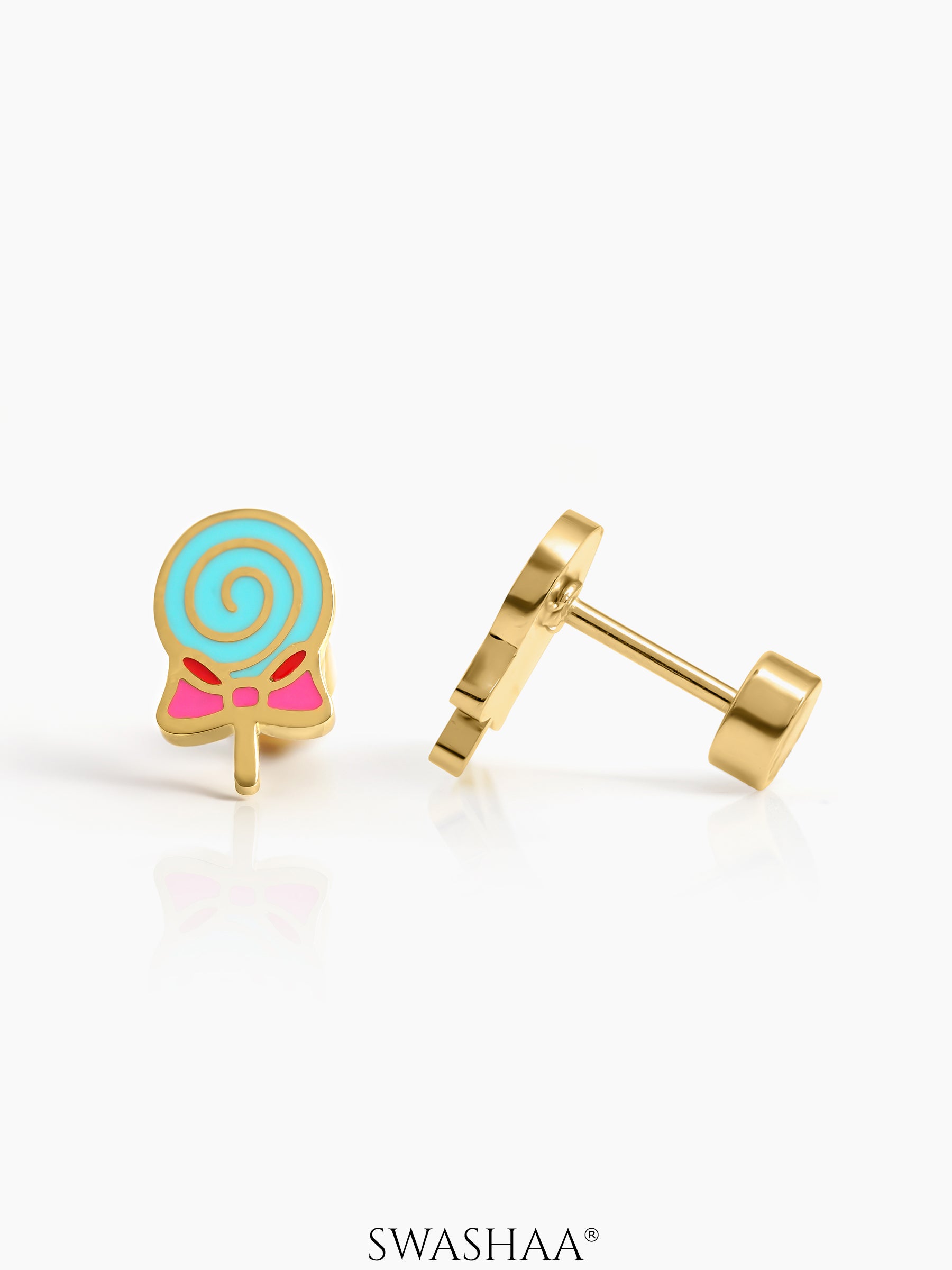 Bubbly Lolli Pop 18K Gold Plated Kid’s Earrings