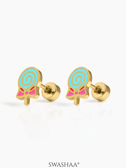 Bubbly Lolli Pop 18K Gold Plated Kid’s Earrings Gold