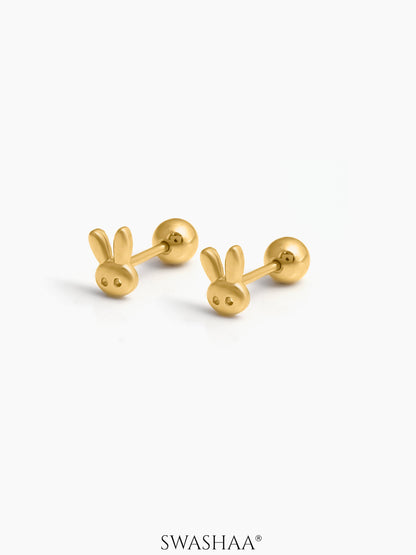 Bun Bun 18K Gold Plated Kid's Earrings Gold
