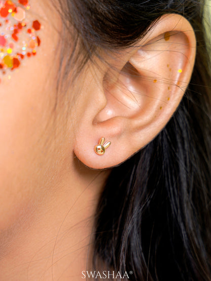 Bun Bun 18K Gold Plated Kid's Earrings