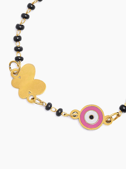 Butterfly Shield 18K Gold Plated Kid's Nazariya Bracelet