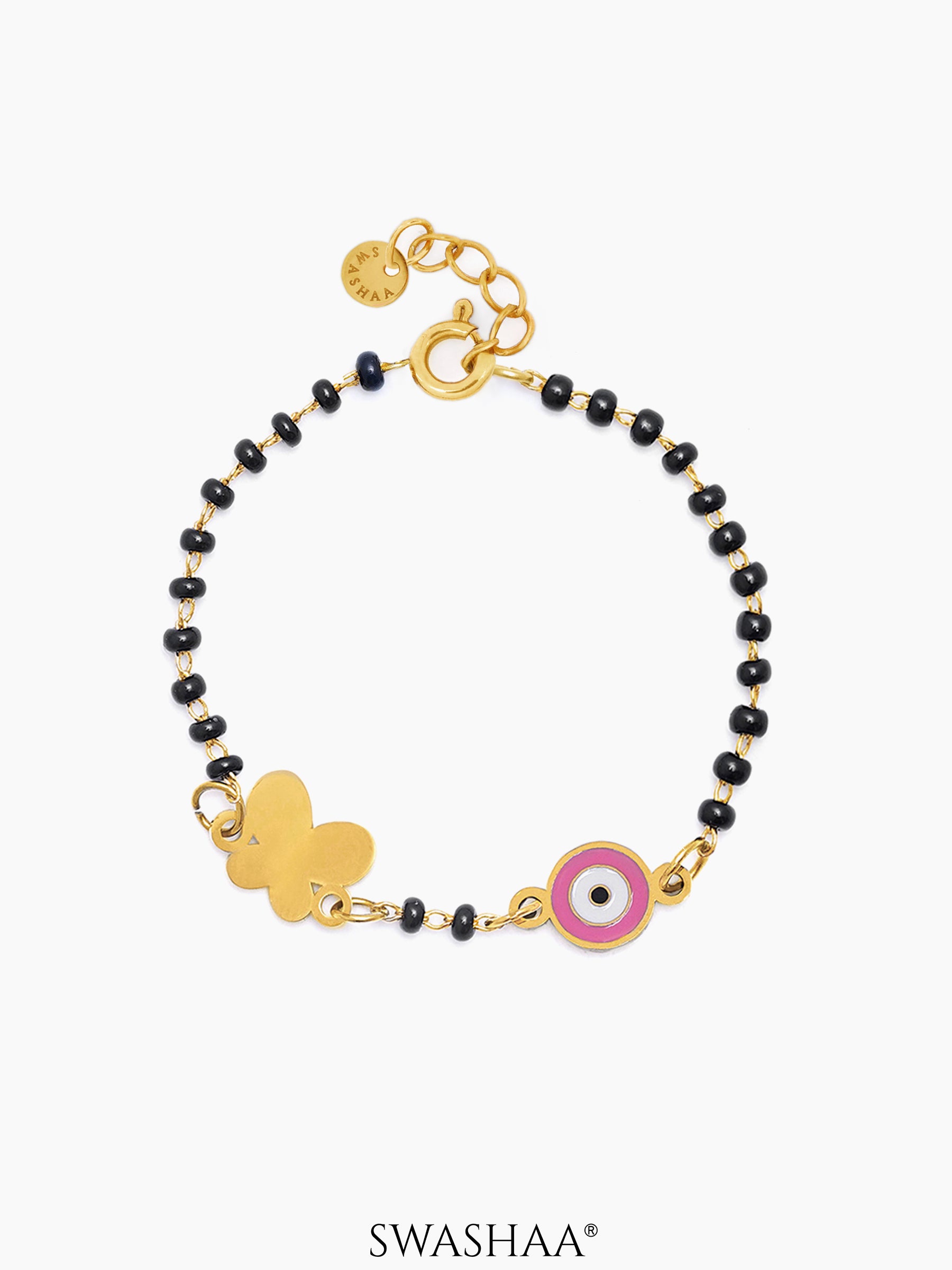 Butterfly Shield 18K Gold Plated Kid's Nazariya Bracelet Gold