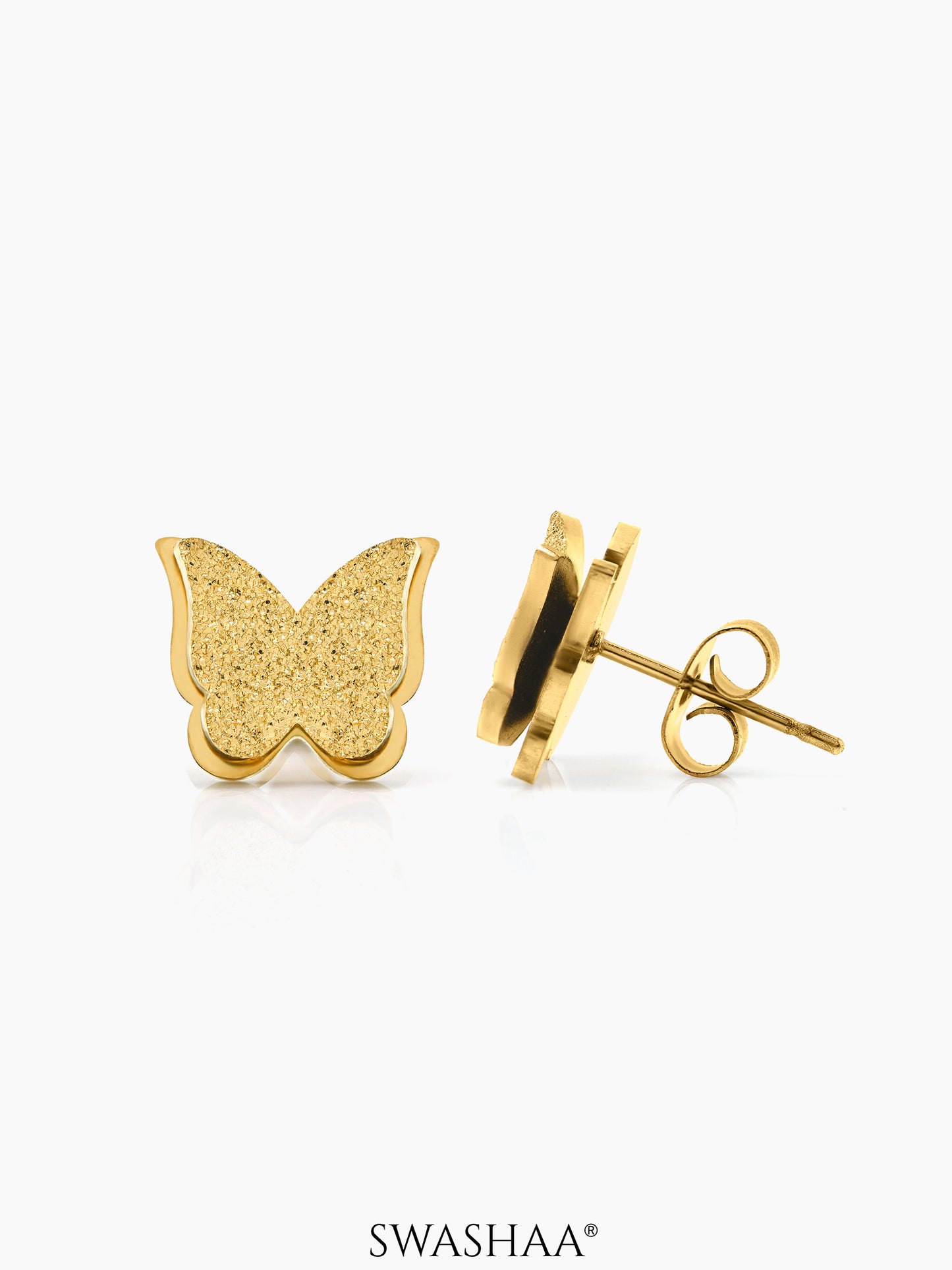 Butterfly Women's Stud Earrings 18K Gold Plated