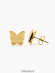 Butterfly Women's Stud Earrings 18K Gold Plated