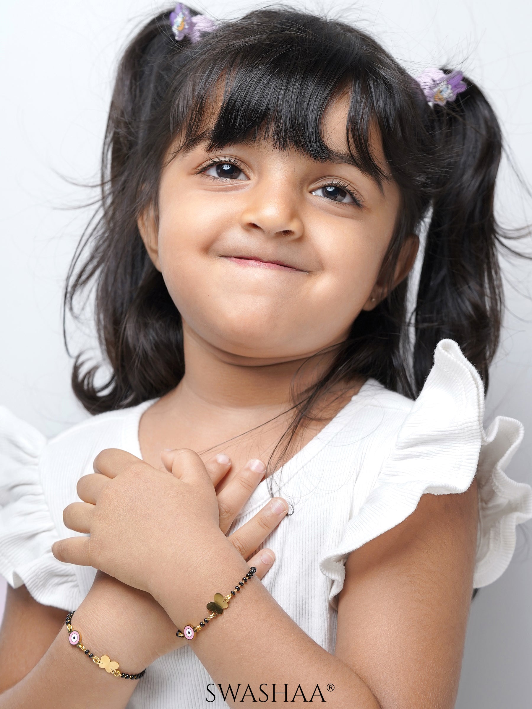 Butterfly Shield 18K Gold Plated Kid's Nazariya Bracelet