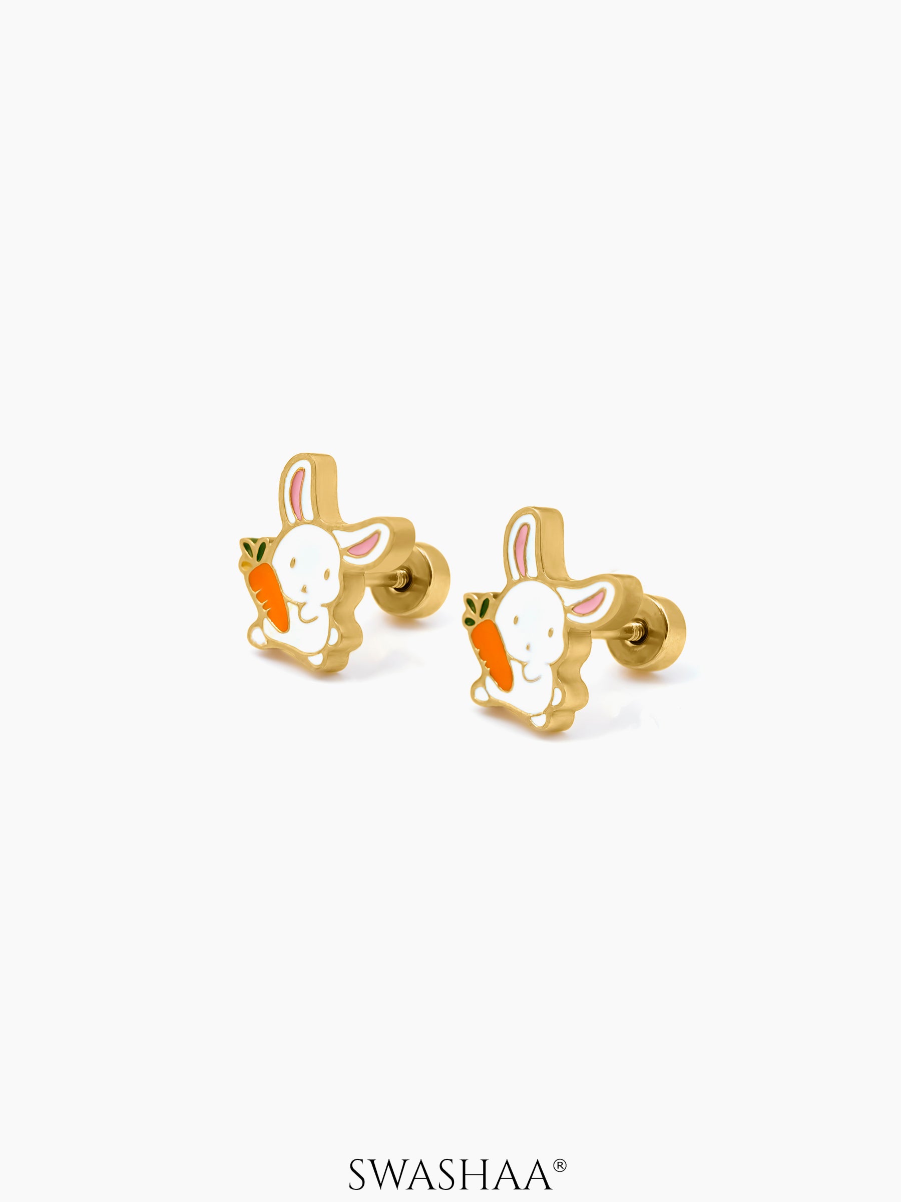 Cinna-Bun 18K Gold Plated Kid's Earrings