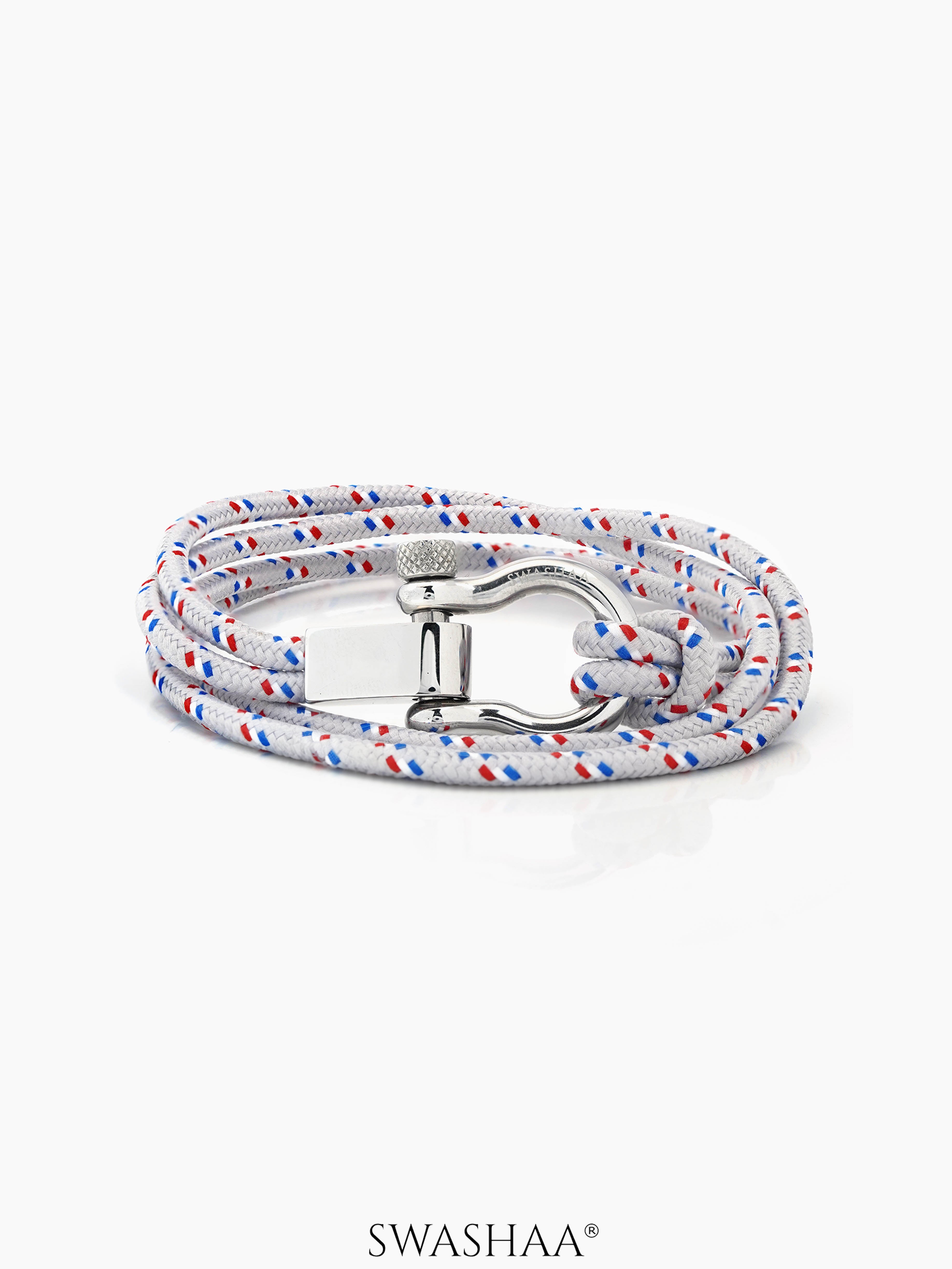 Caius Multi-Wrap Men's Rope Bracelet Grey