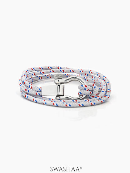 Caius Multi-Wrap Men's Rope Bracelet Grey