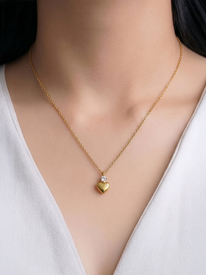 Calira Heart Solitaire 18K Gold Plated Necklace