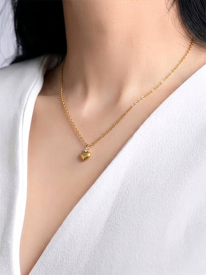 Calira Heart Solitaire 18K Gold Plated Necklace