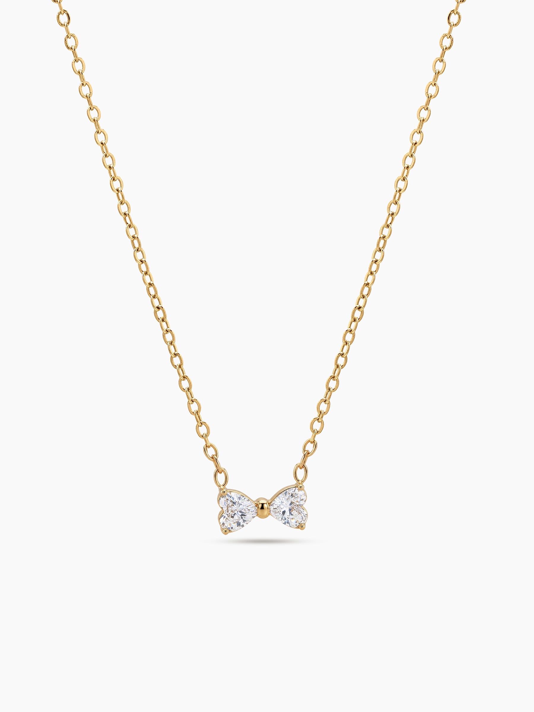 Calista Diamond Bow 18K Gold Plated Necklace Gold